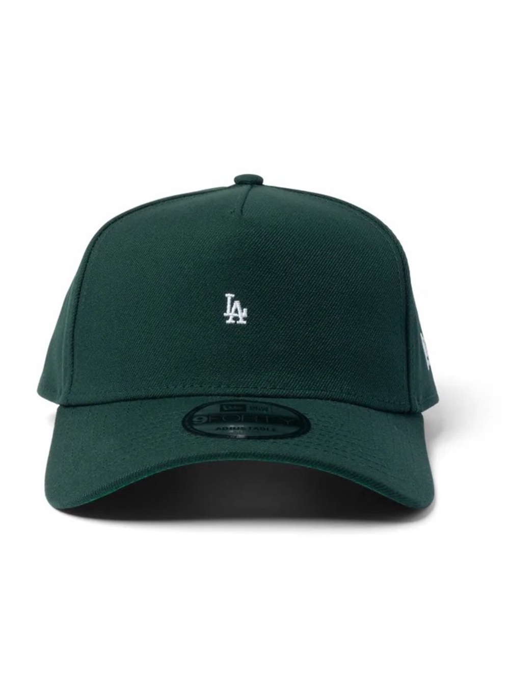 New Era LA Dodgers Mini Logo Baseball Cap in Forest Green with White Embroidery